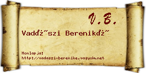 Vadászi Bereniké névjegykártya